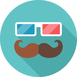 Icon of 3D glasses representing one of my hobbies: Cinema.
